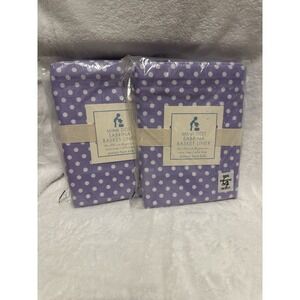 Pottery Barn Kids Sabrina Basket Liners Large Lavender Purple Violet Dot New